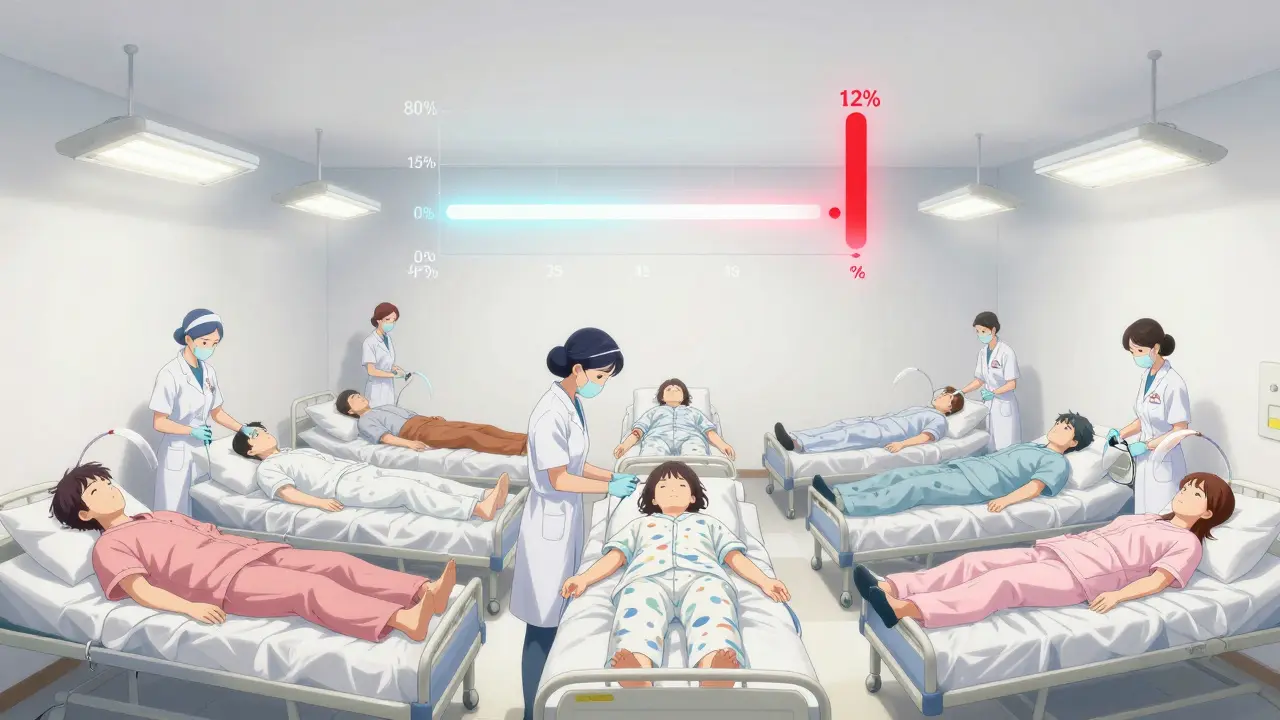 24 volunteers in a clinical study with floating 90% confidence interval bars showing bioequivalence limits.